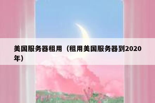 美国服务器租用（租用美国服务器到2020年）