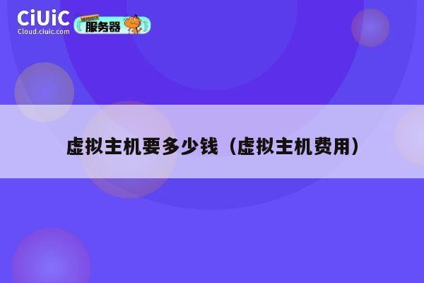 虚拟主机要多少钱（虚拟主机费用）