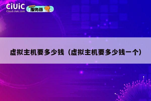 虚拟主机要多少钱（虚拟主机要多少钱一个）