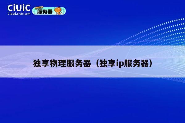 独享物理服务器（独享ip服务器）