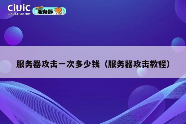 服务器攻击一次多少钱（服务器攻击教程）