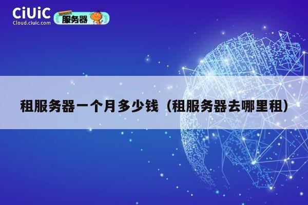 租服务器一个月多少钱（租服务器去哪里租）