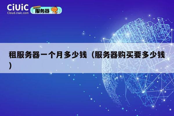 租服务器一个月多少钱（服务器购买要多少钱）
