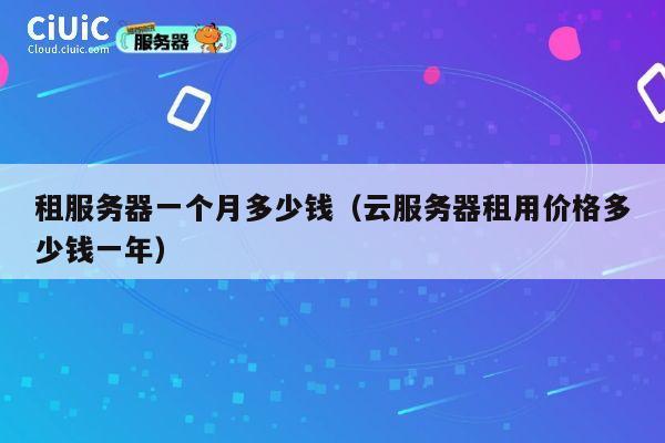 租服务器一个月多少钱（云服务器租用价格多少钱一年）